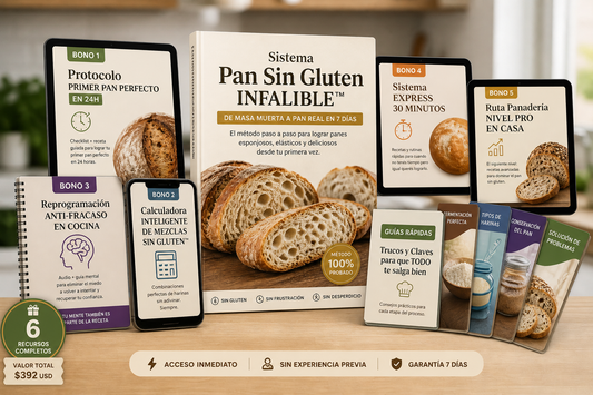 Sistema Pan Sin Gluten Infalible™ (De Masa Muerta a Pan Real en 7 Días)+5 BONOS DE REGALO