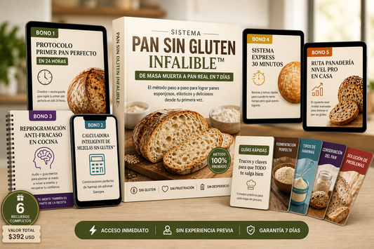 Sistema Pan Sin Gluten Infalible™ (De Masa Muerta a Pan Real en 7 Días)+5 BONOS DE REGALO